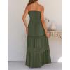 ZESICA Women’s 2026 Summer Boho Maxi Dresses Strapless Off Shoulder Lace Flowy A Line Beach Vacation Long Sundress(Armygreen)