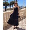 ZESICA Women’s 2026 Summer Boho Maxi Dresses Strapless Off Shoulder Lace Flowy A Line Beach Vacation Long Sundress(Black)