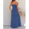 ZESICA Women’s 2026 Summer Boho Maxi Dresses Strapless Off Shoulder Lace Flowy A Line Beach Vacation Long Sundress(Blue)