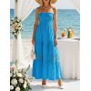 ZESICA Women’s 2026 Summer Boho Maxi Dresses Strapless Off Shoulder Lace Flowy A Line Beach Vacation Long Sundress(Cobalt)