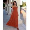 ZESICA Women’s 2026 Summer Boho Maxi Dresses Strapless Off Shoulder Lace Flowy A Line Beach Vacation Long Sundress(Darkorange)