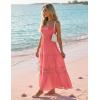 ZESICA Women’s 2026 Summer Boho Maxi Dresses Strapless Off Shoulder Lace Flowy A Line Beach Vacation Long Sundress(Peach)