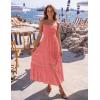 ZESICA Women’s 2026 Summer Boho Maxi Dresses Strapless Off Shoulder Lace Flowy A Line Beach Vacation Long Sundress(Peach)