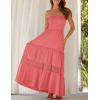 ZESICA Women’s 2026 Summer Boho Maxi Dresses Strapless Off Shoulder Lace Flowy A Line Beach Vacation Long Sundress(Peach)