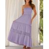 ZESICA Women’s 2026 Summer Boho Maxi Dresses Strapless Off Shoulder Lace Flowy A Line Beach Vacation Long Sundress(Purple)