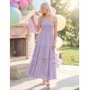 ZESICA Women’s 2026 Summer Boho Maxi Dresses Strapless Off Shoulder Lace Flowy A Line Beach Vacation Long Sundress(Purple)