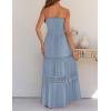 ZESICA Women’s 2026 Summer Boho Maxi Dresses Strapless Off Shoulder Lace Flowy A Line Beach Vacation Long Sundress(Skyblue)