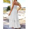 ZESICA Women’s 2026 Summer Boho Maxi Dresses Strapless Off Shoulder Lace Flowy A Line Beach Vacation Long Sundress(White)