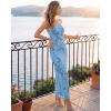 ZESICA Womens Summer Floral Mesh Bodycon Maxi Dress 2026 Strapless Side Slit Formal Cocktail Party Long Dresses(Blue)