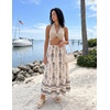 ZESICA Women’s 2026 Summer Bohemian Floral Printed Elastic Waist A Line Maxi Skirt with Pockets(Apricot)