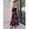 ZESICA Women’s 2026 Summer Bohemian Floral Printed Elastic Waist A Line Maxi Skirt with Pockets(Blackrose)