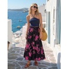 ZESICA Women’s 2026 Summer Bohemian Floral Printed Elastic Waist A Line Maxi Skirt with Pockets(Blackrose)