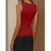ZESICA Women’s Cowl Neck Business Casual Tank Tops 2026 Summer Sleeveless Knit Shirts Work Dressy Blouses(Red)