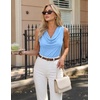 ZESICA Women’s Cowl Neck Business Casual Tank Tops 2026 Summer Sleeveless Knit Shirts Work Dressy Blouses(Skyblue)