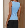 ZESICA Women’s Cowl Neck Business Casual Tank Tops 2026 Summer Sleeveless Knit Shirts Work Dressy Blouses(Skyblue)