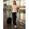 ZESICA Women’s 2026 Summer 2 Piece Outfit Sets Casual Short Sleeve Knit Belted Tops and Wide Leg Pants Work Office Clothes(Sand)