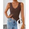 ZESICA Womens Sleeveless Tank Tops 2026 V Neck Ribbed Knit Shirts Summer Casual Cute Y2K Sweater Vest(Coffee)