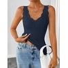 ZESICA Womens Sleeveless Tank Tops 2026 V Neck Ribbed Knit Shirts Summer Casual Cute Y2K Sweater Vest(Navy)