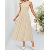 ZESICA Women’s Summer Sleeveless Sweater Dresses 2026 Crewneck Knit Pleated A Line Flowy Business Formal Party Midi Dress(Apricot)