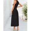 ZESICA Women’s Summer Sleeveless Sweater Dresses 2026 Crewneck Knit Pleated A Line Flowy Business Formal Party Midi Dress(Black)