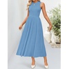 ZESICA Women’s Summer Sleeveless Sweater Dresses 2026 Crewneck Knit Pleated A Line Flowy Business Formal Party Midi Dress(Dusty Blue)