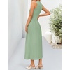 ZESICA Women’s Summer Sleeveless Sweater Dresses 2026 Crewneck Knit Pleated A Line Flowy Business Formal Party Midi Dress(Green)