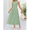ZESICA Women’s Summer Sleeveless Sweater Dresses 2026 Crewneck Knit Pleated A Line Flowy Business Formal Party Midi Dress(Green)