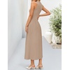 ZESICA Women’s Summer Sleeveless Sweater Dresses 2026 Crewneck Knit Pleated A Line Flowy Business Formal Party Midi Dress(Khaki)