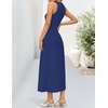 ZESICA Women’s Summer Sleeveless Sweater Dresses 2026 Crewneck Knit Pleated A Line Flowy Business Formal Party Midi Dress(Navy)