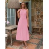 ZESICA Women’s Summer Sleeveless Sweater Dresses 2026 Crewneck Knit Pleated A Line Flowy Business Formal Party Midi Dress(Pink)