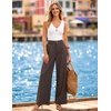 ZESICA Women’s Wide Leg Striped Palazzo Pants 2026 High Waist Straight Business Work Dressy Slacks Trousers with Pockets(Coffee)