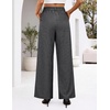 ZESICA Women’s Wide Leg Striped Palazzo Pants 2026 High Waist Straight Business Work Dressy Slacks Trousers with Pockets(Grey)