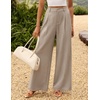 ZESICA Women’s Wide Leg Striped Palazzo Pants 2026 High Waist Straight Business Work Dressy Slacks Trousers with Pockets(Khaki)