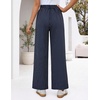 ZESICA Women’s Wide Leg Striped Palazzo Pants 2026 High Waist Straight Business Work Dressy Slacks Trousers with Pockets(Navy)