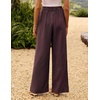 ZESICA Women’s Wide Leg Striped Palazzo Pants 2026 High Waist Straight Business Work Dressy Slacks Trousers with Pockets(Redbrown)