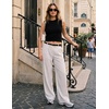 ZESICA Women’s Wide Leg Striped Palazzo Pants 2026 High Waist Straight Business Work Dressy Slacks Trousers with Pockets(White)