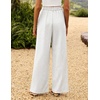 ZESICA Women’s Wide Leg Striped Palazzo Pants 2026 High Waist Straight Business Work Dressy Slacks Trousers with Pockets(White)