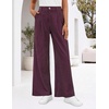 ZESICA Women’s Wide Leg Striped Palazzo Pants 2026 High Waist Straight Business Work Dressy Slacks Trousers with Pockets(Wine)