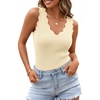 ZESICA Womens Sleeveless Tank Tops 2026 V Neck Ribbed Knit Shirts Summer Casual Cute Y2K Sweater Vest(Apricot)