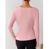 ZESICA Womens Cowl Neck Business Casual Long Sleeve Tops | Work Office Shirts, Tunic Tops Slim Fit Dressy, Cute Trendy Blouse, 2026 Fall Fashion Clothing, Knit Thermal Layering Outfit(Pink)