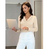ZESICA Womens Cowl Neck Business Casual Long Sleeve Tops | Work Office Shirts, Tunic Tops Slim Fit Dressy, Cute Trendy Blouse, 2026 Fall Fashion Clothing, Knit Thermal Layering Outfit(Apricot)