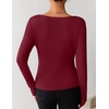 ZESICA Womens Cowl Neck Business Casual Long Sleeve Tops | Work Office Shirts, Tunic Tops Slim Fit Dressy, Cute Trendy Blouse, 2026 Fall Fashion Clothing, Knit Thermal Layering Outfit(Wine)