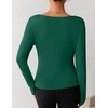ZESICA Womens Cowl Neck Business Casual Long Sleeve Tops | Work Office Shirts, Tunic Tops Slim Fit Dressy, Cute Trendy Blouse, 2026 Fall Fashion Clothing, Knit Thermal Layering Outfit(Green)