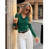 ZESICA Womens Cowl Neck Business Casual Long Sleeve Tops | Work Office Shirts, Tunic Tops Slim Fit Dressy, Cute Trendy Blouse, 2026 Fall Fashion Clothing, Knit Thermal Layering Outfit(Green)