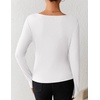 ZESICA Womens Cowl Neck Business Casual Long Sleeve Tops | Work Office Shirts, Tunic Tops Slim Fit Dressy, Cute Trendy Blouse, 2026 Fall Fashion Clothing, Knit Thermal Layering Outfit(White)