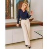 ZESICA Womens Cowl Neck Business Casual Long Sleeve Tops | Work Office Shirts, Tunic Tops Slim Fit Dressy, Cute Trendy Blouse, 2026 Fall Fashion Clothing, Knit Thermal Layering Outfit(Navy)
