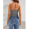 ZESICA Women’s Striped Strapless Crop Tube Tops 2026 Summer Backless Knit Bandeau Shirts Going Out Tank Top Fashion Outfits(Black)