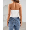ZESICA Women’s Striped Strapless Crop Tube Tops 2026 Summer Backless Knit Bandeau Shirts Going Out Tank Top Fashion Outfits(Solidwhite)