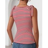 ZESICA Womens Cute Summer Going Out Tank Tops 2026 Y2K Trendy Tie Shoulder Boat Neck Ruch Fitted Shirts(Red)