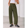ZESICA Women’s Barrel Travel Pants with Pockets | 2026 Trendy Baggy Hiking Golf Pant, Tapered Leg Cropped Ankle Trousers, Mid Rise Elastic Waist Outfits(Armygreen)